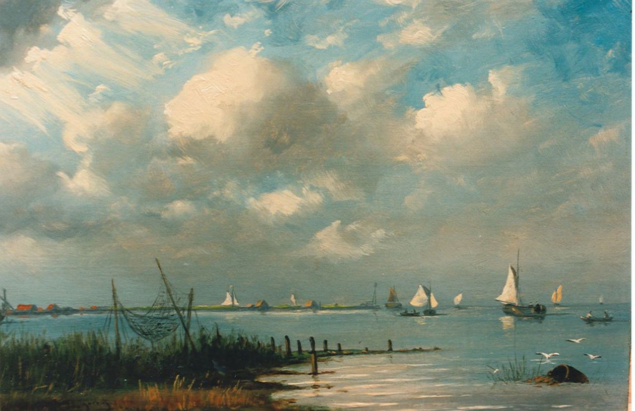 Wijdoogen N.M. | Nicolaas Martinus Wijdoogen, Zuiderzeegezicht, olieverf op paneel 23,5 x 33,5 cm, gesigneerd linksonder Wijdoogen N.M. | Nicolaas Martinus Wijdoogen, Zuiderzeegezicht, olieverf op paneel 23,5 x 33,5 cm, gesigneerd linksonder