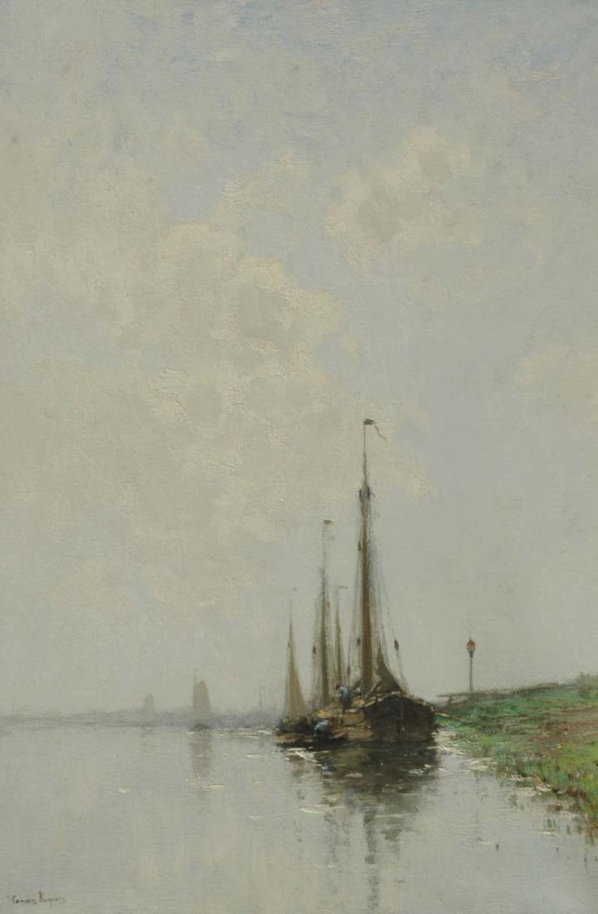 Kuijpers C. | Cornelis Kuijpers, Zeilschepen op een kalme rivier, olieverf op doek 67,7 x 46,5 cm, gesigneerd linksonder Kuijpers C. | Cornelis Kuijpers, Zeilschepen op een kalme rivier, olieverf op doek 67,7 x 46,5 cm, gesigneerd linksonder