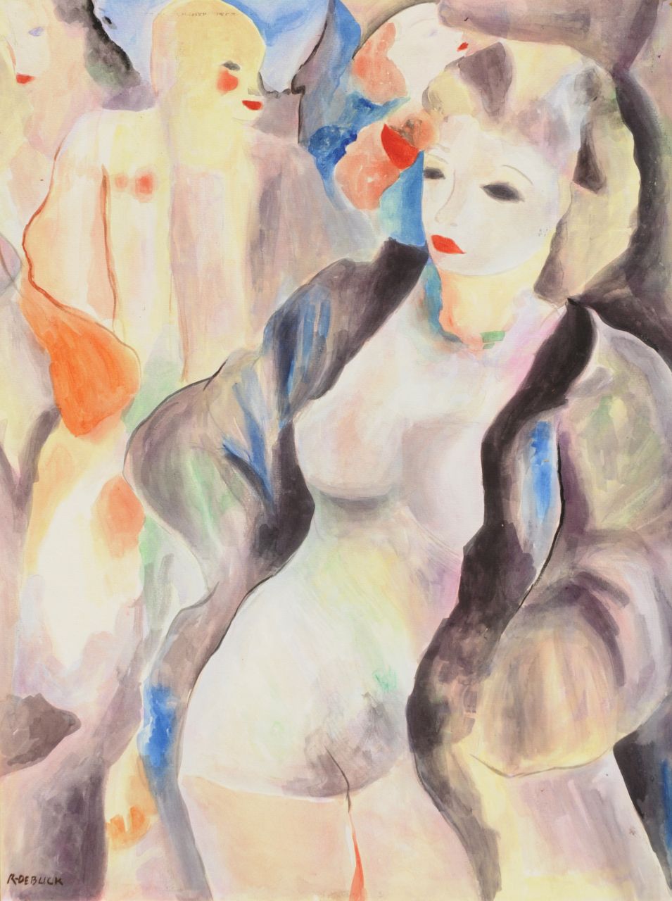 Buck R. de | Raphaël de Buck, Barscène, aquarel op papier 60,0 x 46,7 cm, gesigneerd linksonder Buck R. de | Raphaël de Buck, Barscène, aquarel op papier 60,0 x 46,7 cm, gesigneerd linksonder
