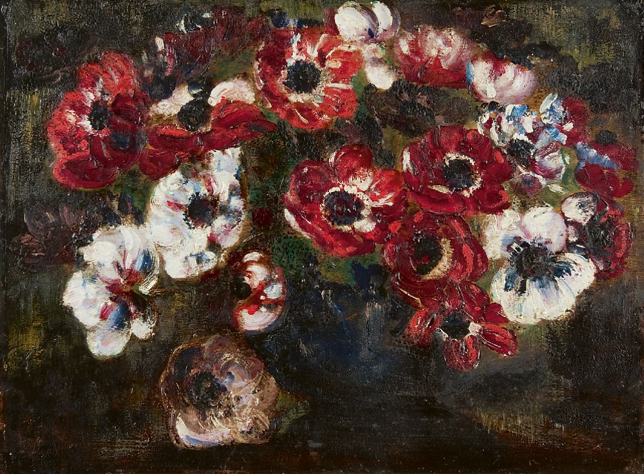 Goedvriend Th.F.  | Theodoor Franciscus 'Theo' Goedvriend, Anemonen, olieverf op paneel 34,1 x 46,1 cm, gesigneerd linksonder