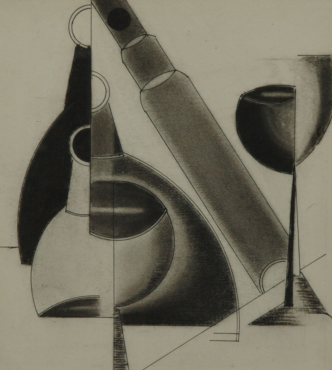 Rinsema T. | Thijs Rinsema, Compositie (nr. 118), pen, inkt en krijt op papier 26,5 x 23,3 cm, te dateren ca. 1920 Rinsema T. | Thijs Rinsema, Compositie (nr. 118), pen, inkt en krijt op papier 26,5 x 23,3 cm, te dateren ca. 1920