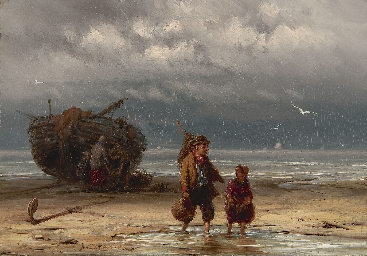 Koekkoek J.H.B. | Johannes Hermanus Barend 'Jan H.B.' Koekkoek, Het einde van de dag, olieverf op paneel 18,1 x 25,9 cm, gesigneerd linksonder Koekkoek J.H.B. | Johannes Hermanus Barend 'Jan H.B.' Koekkoek, Het einde van de dag, olieverf op paneel 18,1 x 25,9 cm, gesigneerd linksonder
