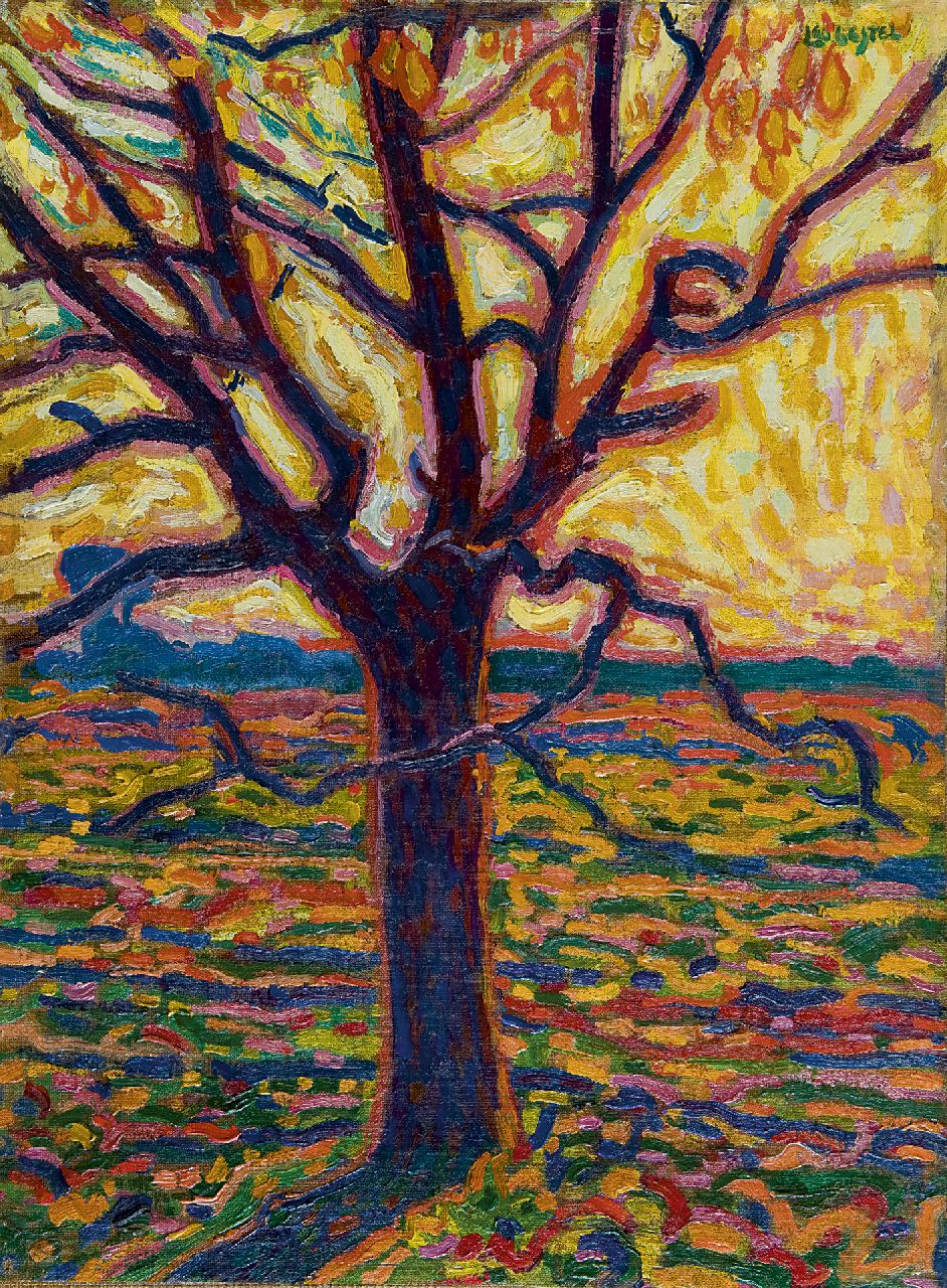 Gestel L.  | Leendert 'Leo' Gestel, Boom in de herfst, olieverf op doek op board 52,4 x 38,5 cm, gesigneerd rechtsboven en te dateren ca. 1909-1910