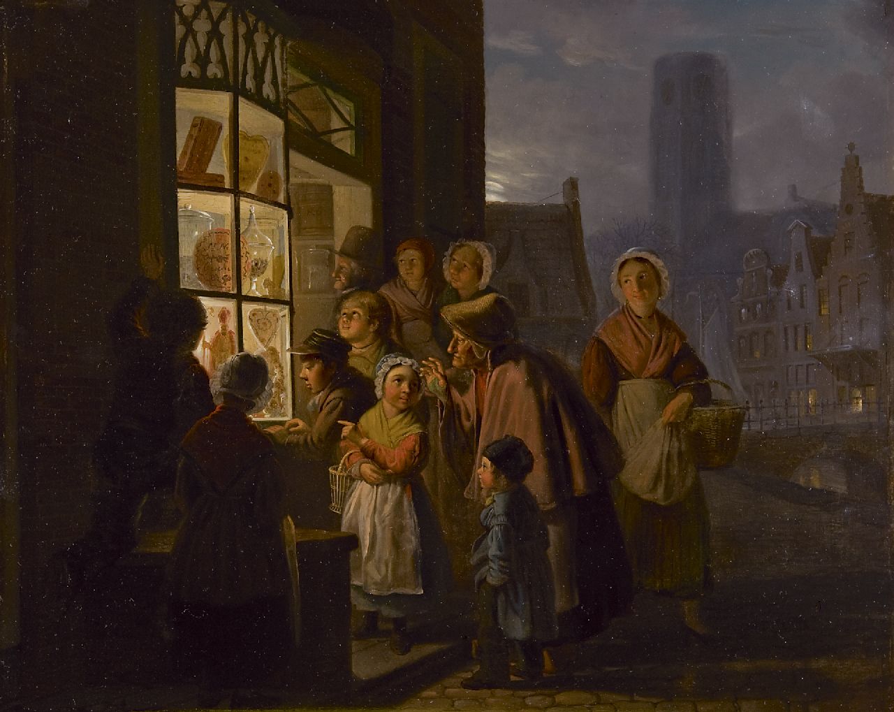 Grootvelt J.H. van | Jan Hendrik van Grootvelt, De uitstalling van suikerwerk voor het Sint Nicolaasfeest, olieverf op paneel 40,1 x 48,0 cm, gesigneerd middenonder en gedateerd 1841 Grootvelt J.H. van | Jan Hendrik van Grootvelt, De uitstalling van suikerwerk voor het Sint Nicolaasfeest, olieverf op paneel 40,1 x 48,0 cm, gesigneerd middenonder en gedateerd 1841