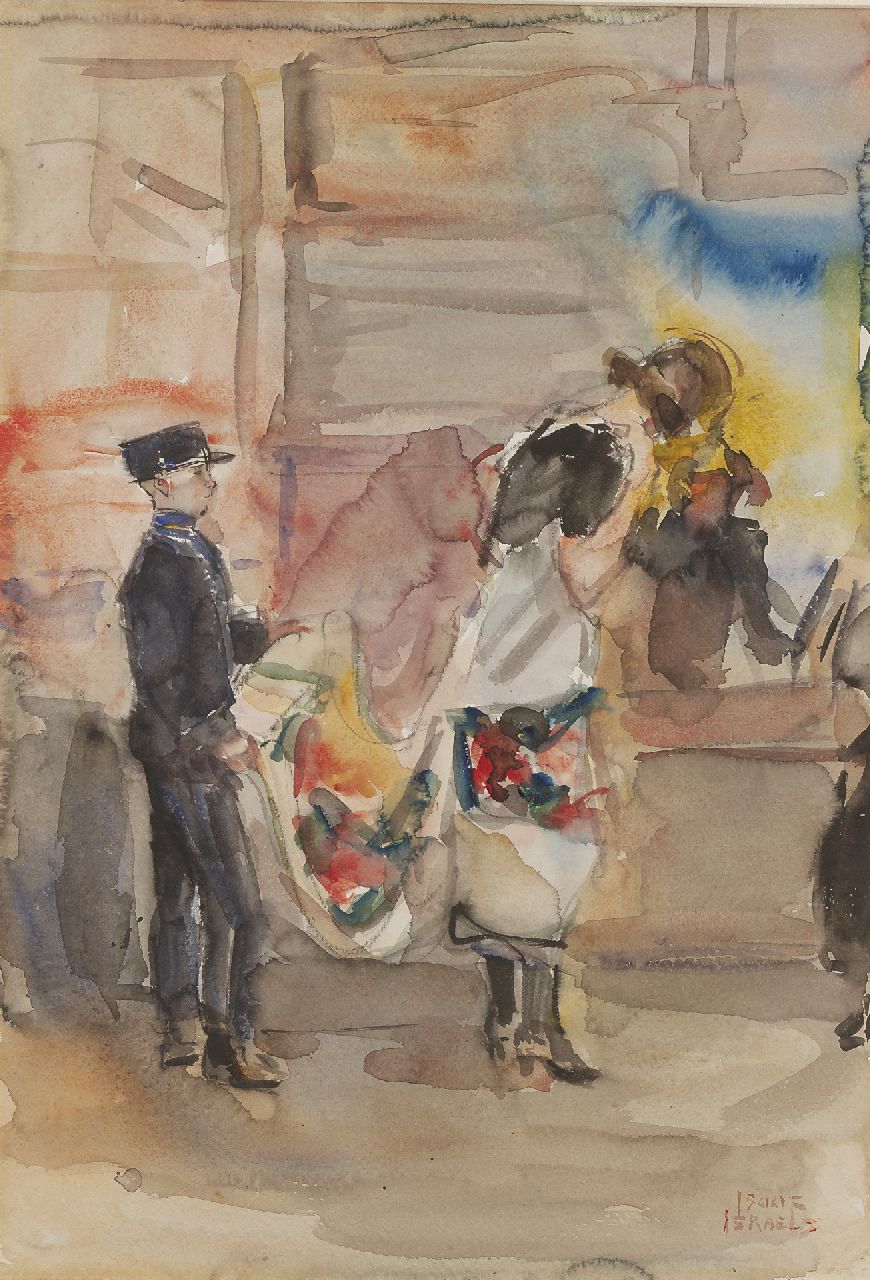 Israels I.L.  | 'Isaac' Lazarus Israels, In Maison Wijnman, Den Haag, aquarel op papier 51,1 x 35,5 cm, gesigneerd rechtsonder en te dateren ca. 1925-1926