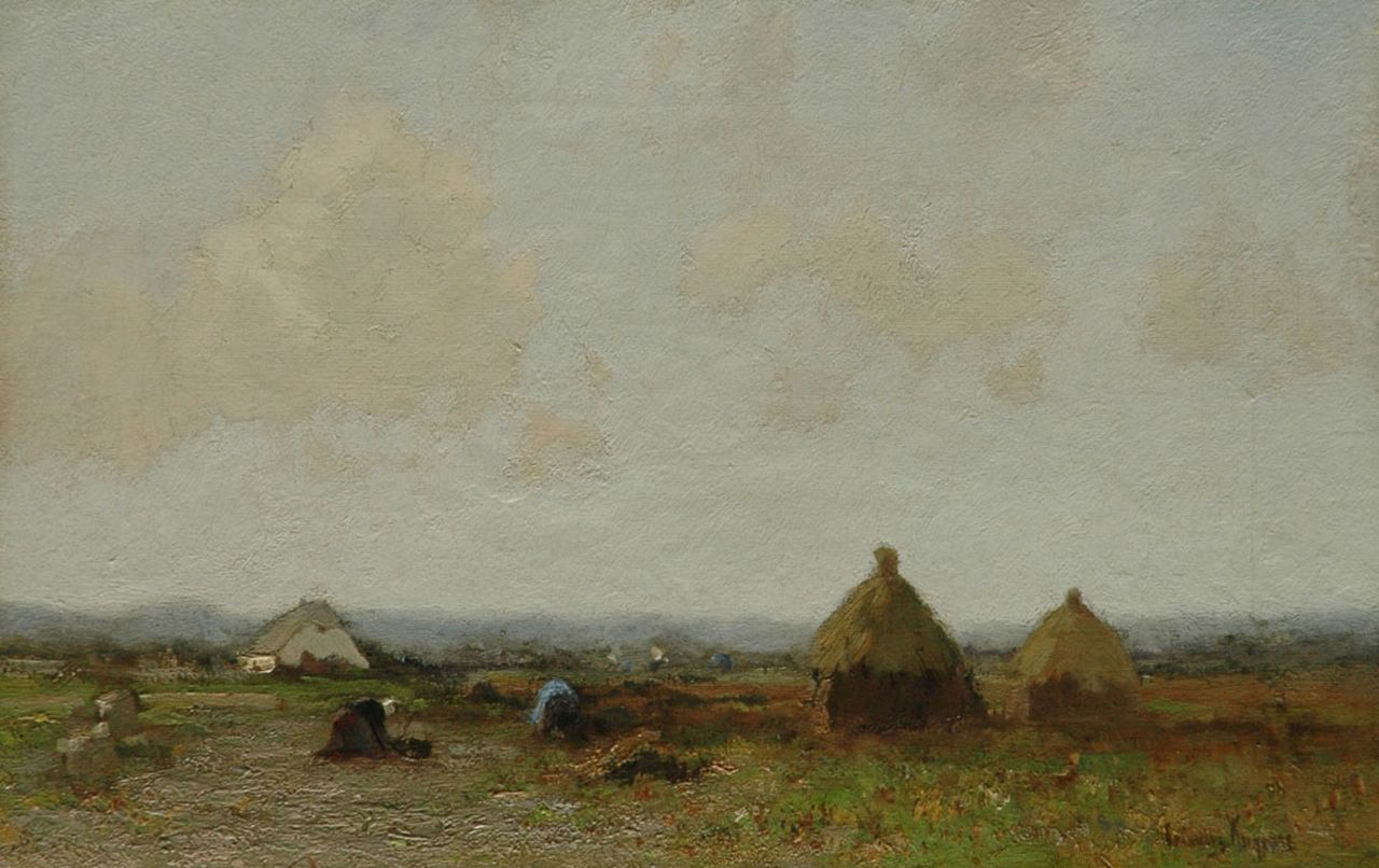 Kuijpers C. | Cornelis Kuijpers, Landschap met aardappelrooiers, olieverf op doek 28,2 x 43,9 cm, gesigneerd rechtsonder Kuijpers C. | Cornelis Kuijpers, Landschap met aardappelrooiers, olieverf op doek 28,2 x 43,9 cm, gesigneerd rechtsonder