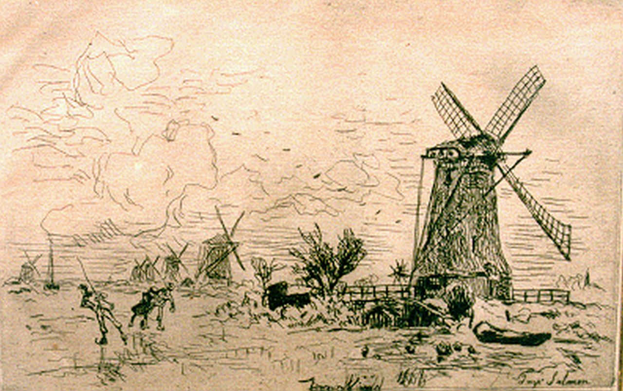 Jongkind J.B. | Johan Barthold Jongkind, IJsgezicht, ets op papier 13,0 x 20,0 cm, gesigneerd middenonder en gedateerd 1868 Jongkind J.B. | Johan Barthold Jongkind, IJsgezicht, ets op papier 13,0 x 20,0 cm, gesigneerd middenonder en gedateerd 1868