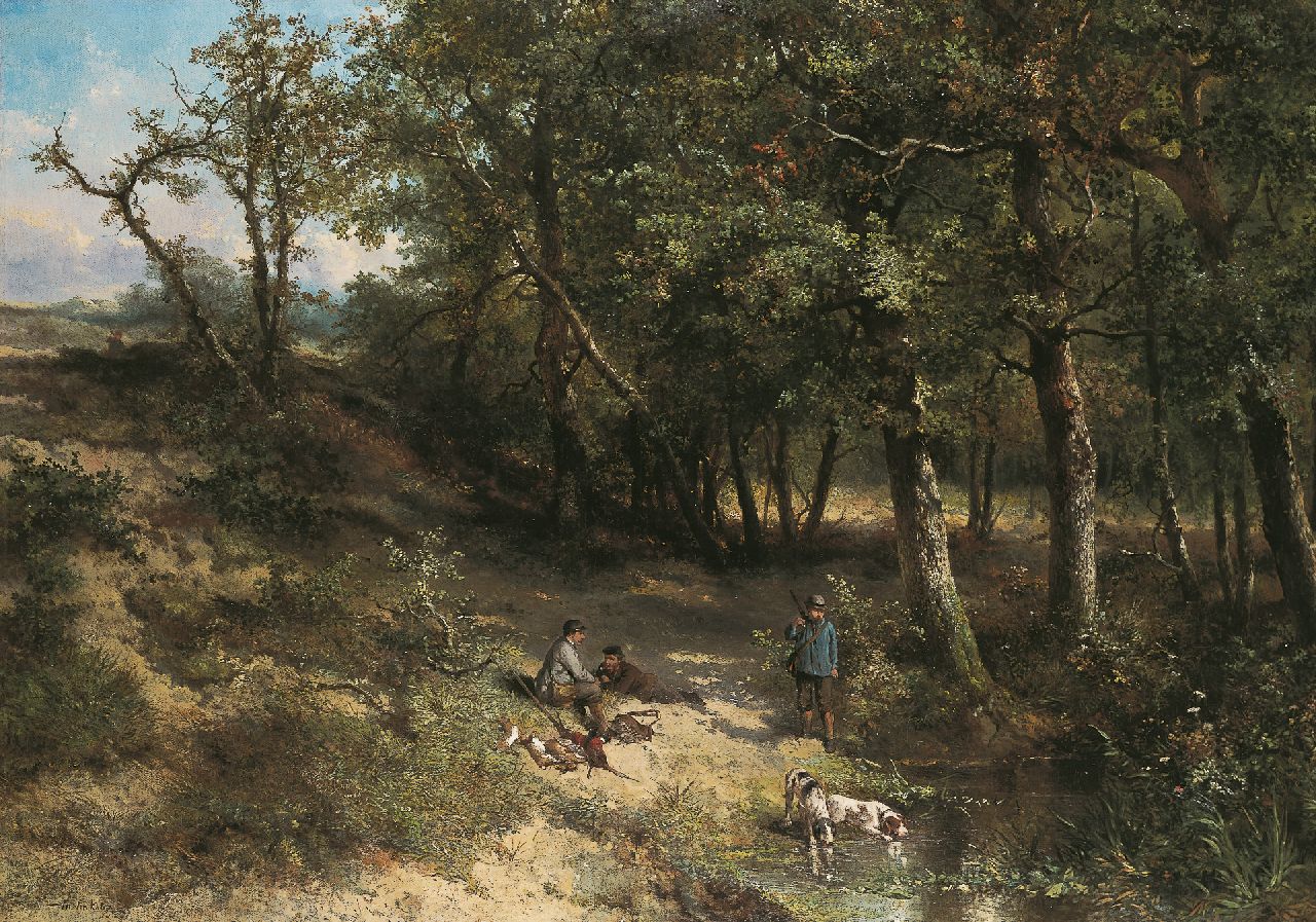 Kate J.M.H. ten | Johan 'Mari' Henri ten Kate, Na de jacht, olieverf op doek 123,0 x 173,0 cm, gesigneerd linksonder