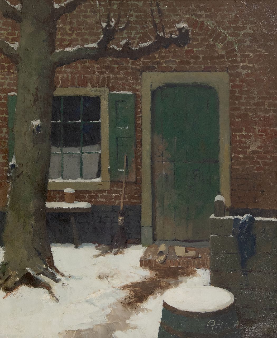 Ligtelijn E.J. | Evert Jan Ligtelijn | Schilderijen te koop aangeboden | Achtererfje, olieverf op doek 60,4 x 50,4 cm, gesigneerd rechtsonder pseudoniem Ligtelijn E.J. | Evert Jan Ligtelijn | Schilderijen te koop aangeboden | Achtererfje, olieverf op doek 60,4 x 50,4 cm, gesigneerd rechtsonder pseudoniem