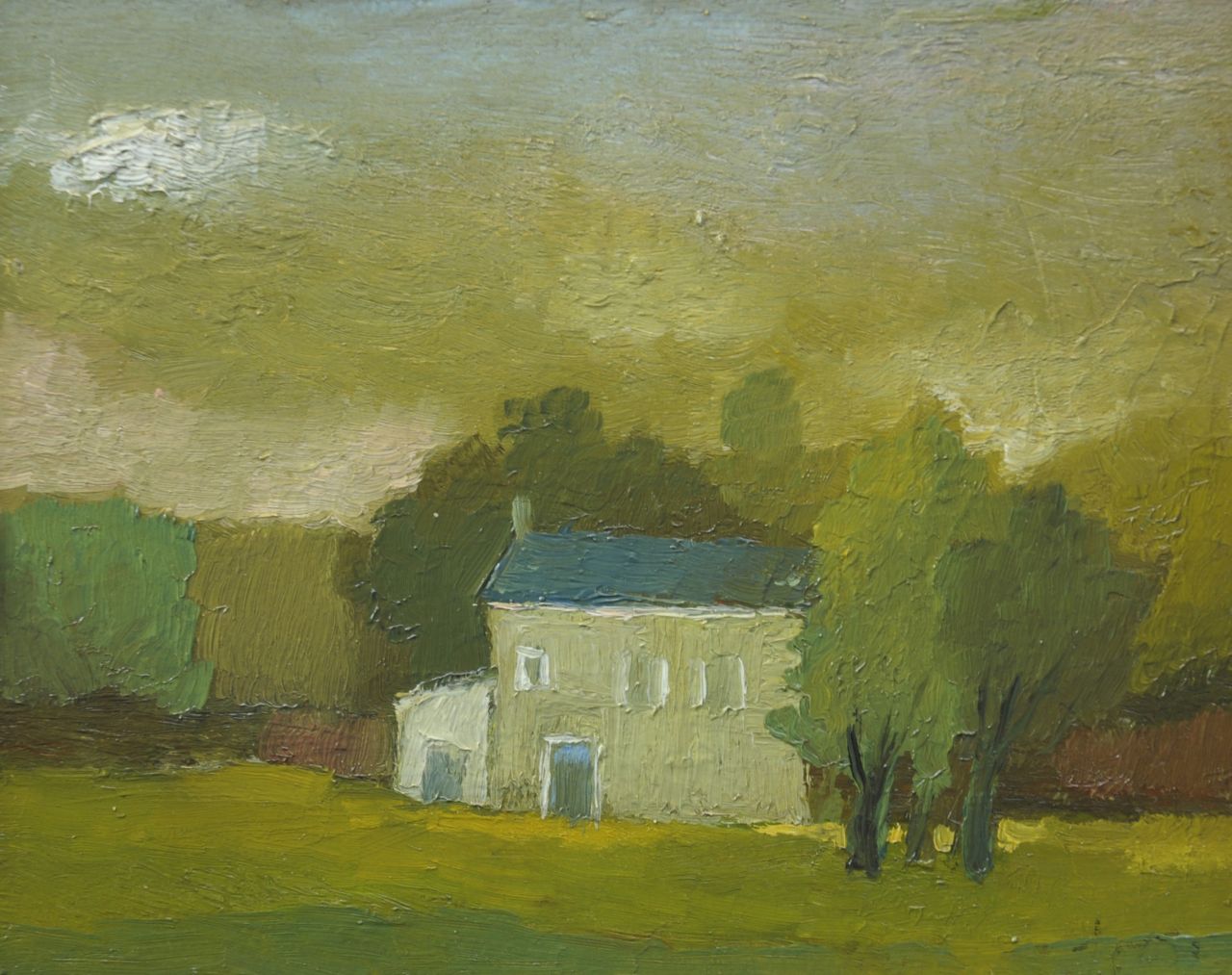 Hermans A.G.T. | Antoine Gerard Theodore 'Toon' Hermans, Landhuis, olieverf op board 20,0 x 25,0 cm, gesigneerd rechtsonder Hermans A.G.T. | Antoine Gerard Theodore 'Toon' Hermans, Landhuis, olieverf op board 20,0 x 25,0 cm, gesigneerd rechtsonder