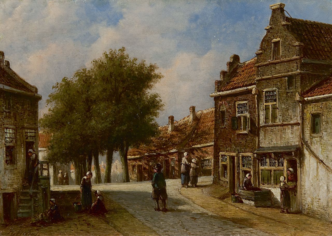 Vertin P.G. | Petrus Gerardus Vertin, De hoek Dijk/Sint Janstraat in Enkhuizen, olieverf op paneel 17,5 x 24,5 cm, gesigneerd linksonder Vertin P.G. | Petrus Gerardus Vertin, De hoek Dijk/Sint Janstraat in Enkhuizen, olieverf op paneel 17,5 x 24,5 cm, gesigneerd linksonder