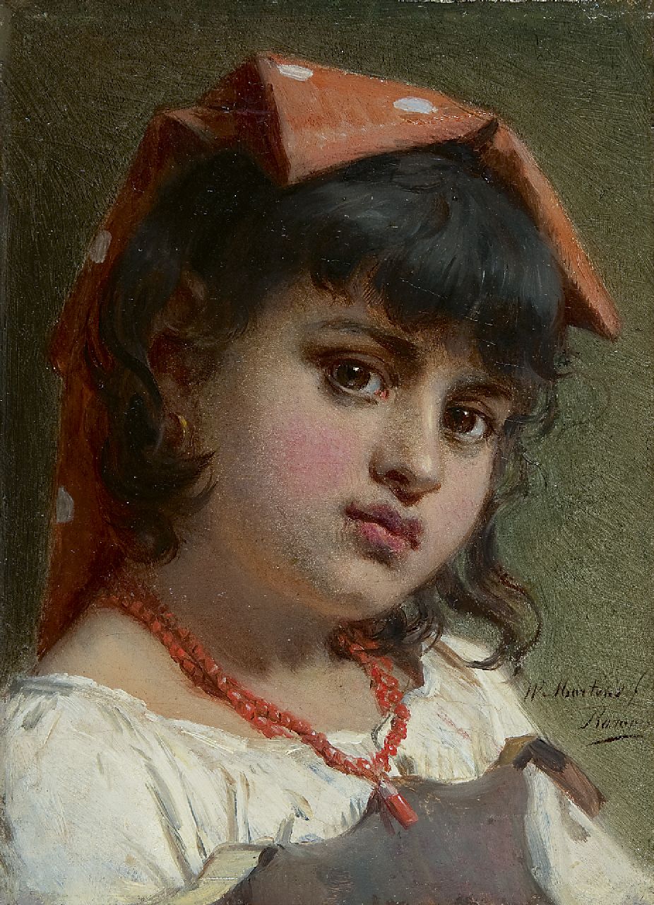 Martens W.J. | Willem Johann Martens, Jeune Italienne, olieverf op paneel 21,6 x 15,8 cm, gesigneerd rechtsonder Martens W.J. | Willem Johann Martens, Jeune Italienne, olieverf op paneel 21,6 x 15,8 cm, gesigneerd rechtsonder