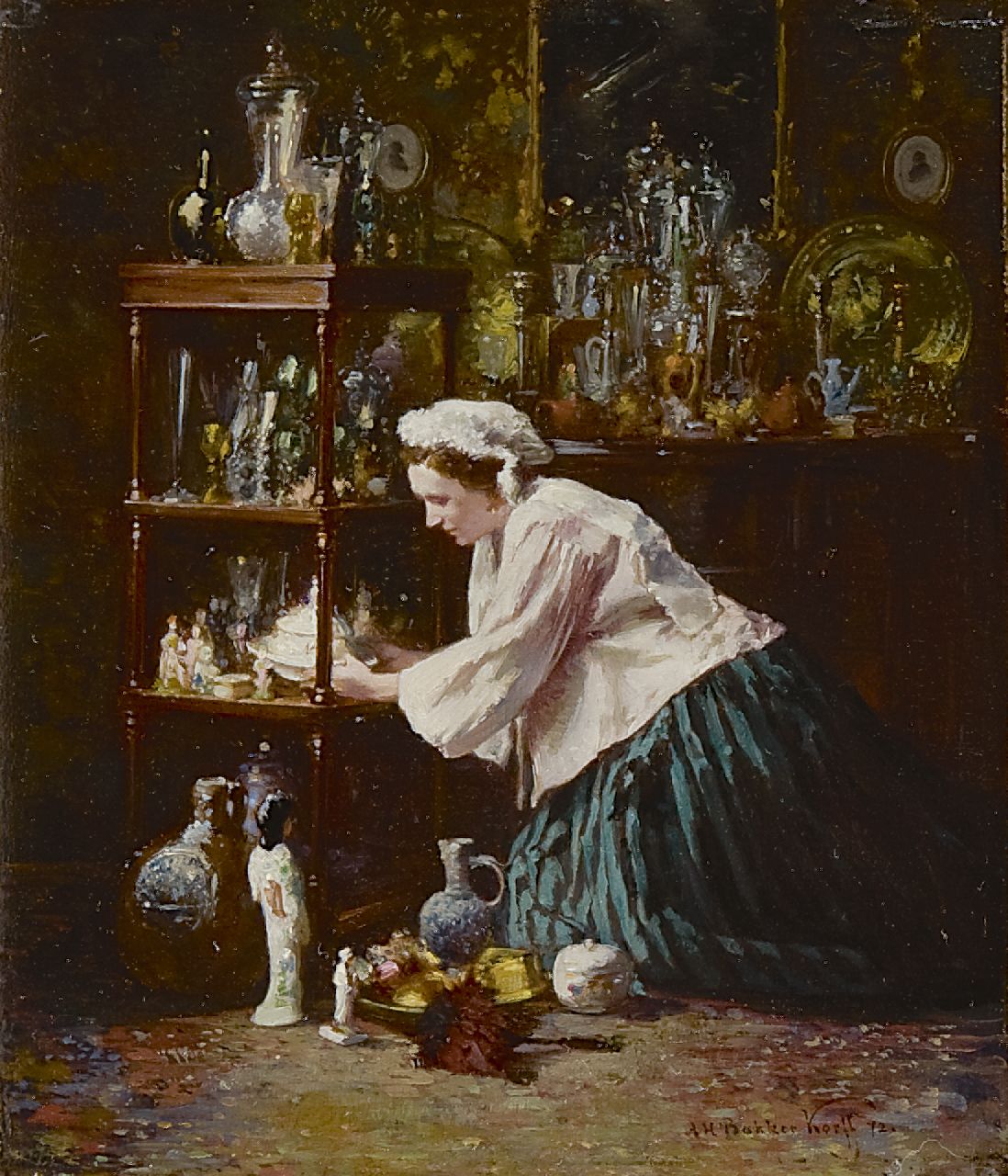 Bakker Korff A.H.  | Alexander Hugo Bakker Korff, Les Antiquités, olieverf op paneel 14,1 x 12,1 cm, gesigneerd rechtsonder en gedateerd '72