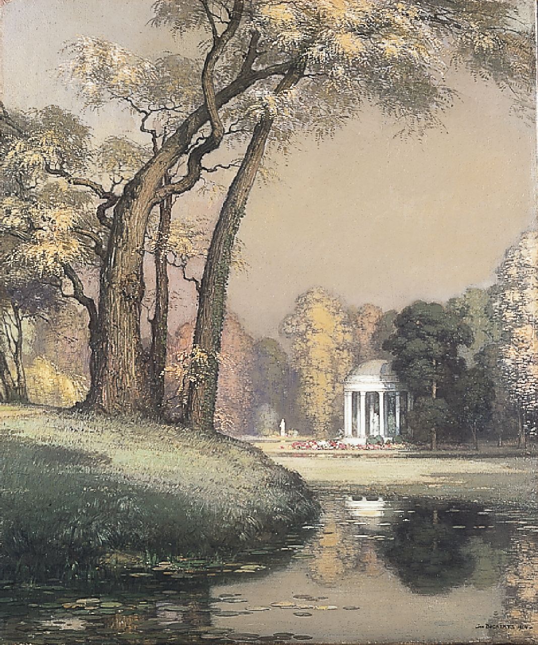 Bogaerts J.J.M. | Johannes Jacobus Maria 'Jan' Bogaerts, Vijver te Versailles, olieverf op doek 60,4 x 50,3 cm, gesigneerd rechtsonder en gedateerd 1914 Bogaerts J.J.M. | Johannes Jacobus Maria 'Jan' Bogaerts, Vijver te Versailles, olieverf op doek 60,4 x 50,3 cm, gesigneerd rechtsonder en gedateerd 1914