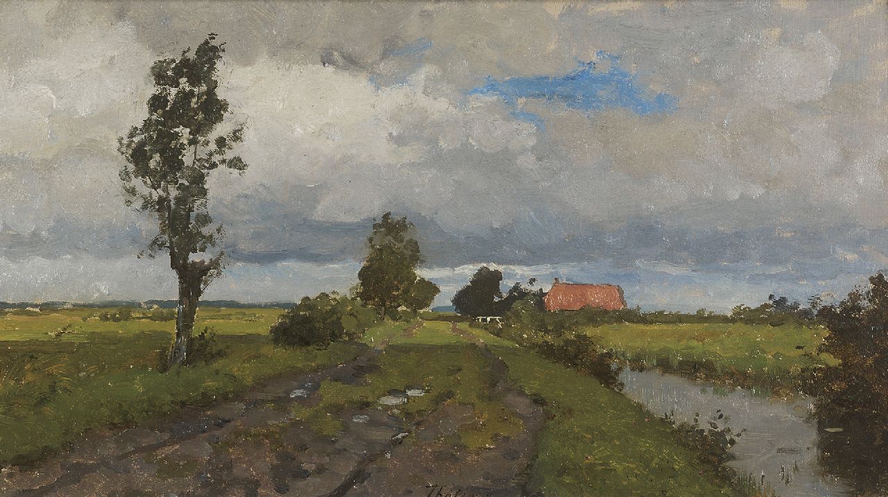 Tholen W.B. | Willem Bastiaan Tholen, Landschap bij Kampen, olieverf op doek op paneel 29,5 x 53,0 cm, gesigneerd middenonder en gedateerd '21 Tholen W.B. | Willem Bastiaan Tholen, Landschap bij Kampen, olieverf op doek op paneel 29,5 x 53,0 cm, gesigneerd middenonder en gedateerd '21