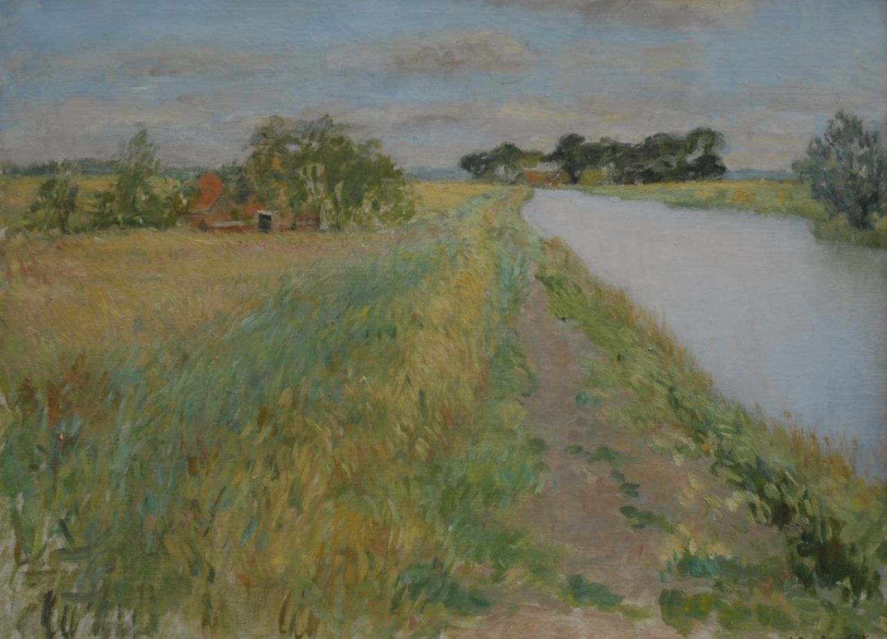 Buytendijk A.F.J. | Antonie Frederik Jacobus 'Anton' Buytendijk, Het Reitdiep, olieverf op doek 60,3 x 80,5 cm, gesigneerd rechtsonder Buytendijk A.F.J. | Antonie Frederik Jacobus 'Anton' Buytendijk, Het Reitdiep, olieverf op doek 60,3 x 80,5 cm, gesigneerd rechtsonder