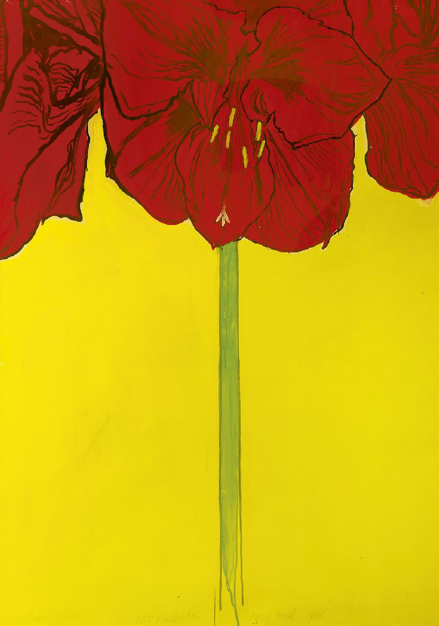 Andriesse E.B. | Erik Bart Andriesse, Amaryllis, gouache op papier 115,0 x 81,0 cm, gesigneerd middenonder en gedateerd 1986 Andriesse E.B. | Erik Bart Andriesse, Amaryllis, gouache op papier 115,0 x 81,0 cm, gesigneerd middenonder en gedateerd 1986