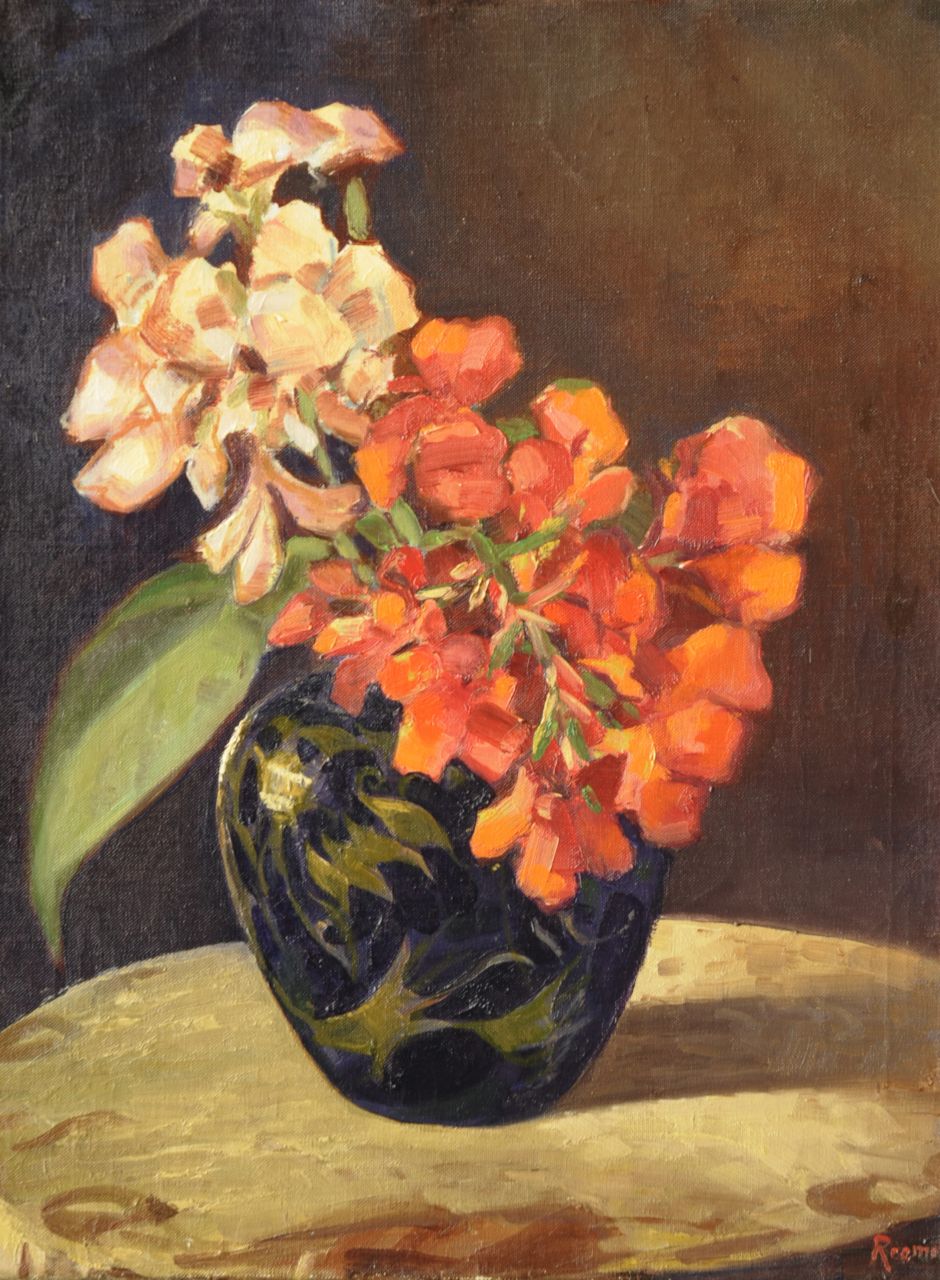 Reeman S. | Simon Reeman, Bloemen in siervaas, olieverf op doek 60,0 x 45,3 cm, gesigneerd rechtsonder Reeman S. | Simon Reeman, Bloemen in siervaas, olieverf op doek 60,0 x 45,3 cm, gesigneerd rechtsonder