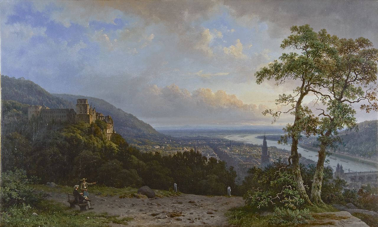 Roth G.A. | George Andries Roth, Gezicht op Heidelberg met het slot, olieverf op doek 61,6 x 102,0 cm, gesigneerd rechtsonder Roth G.A. | George Andries Roth, Gezicht op Heidelberg met het slot, olieverf op doek 61,6 x 102,0 cm, gesigneerd rechtsonder