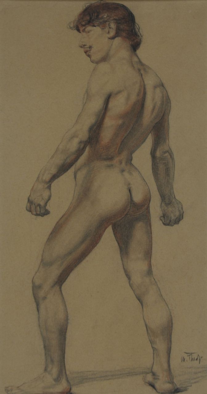 Max Thedy | Academiestudie, houtskool en krijt op papier, 32,8 x 17,5 cm, gesigneerd r.o. Max Thedy | Academiestudie, houtskool en krijt op papier, 32,8 x 17,5 cm, gesigneerd r.o.