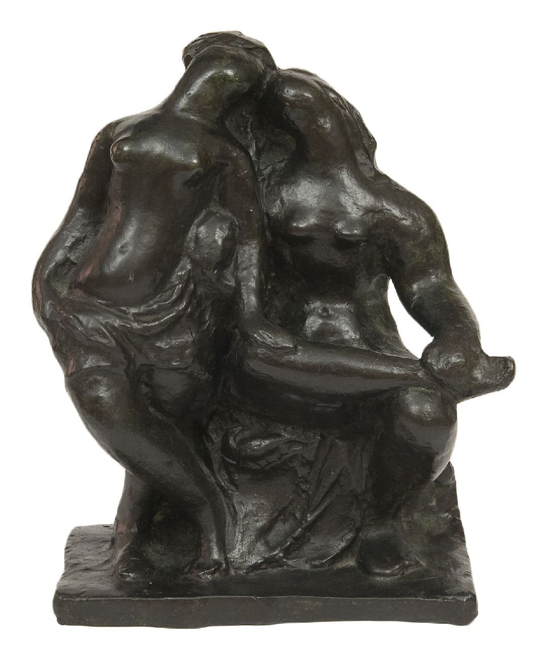 Charlotte van Pallandt | Twee vriendinnen, brons, 21,9 x 18,6 cm, gesigneerd op zijkant basis en te dateren 1941 Charlotte van Pallandt | Twee vriendinnen, brons, 21,9 x 18,6 cm, gesigneerd op zijkant basis en te dateren 1941