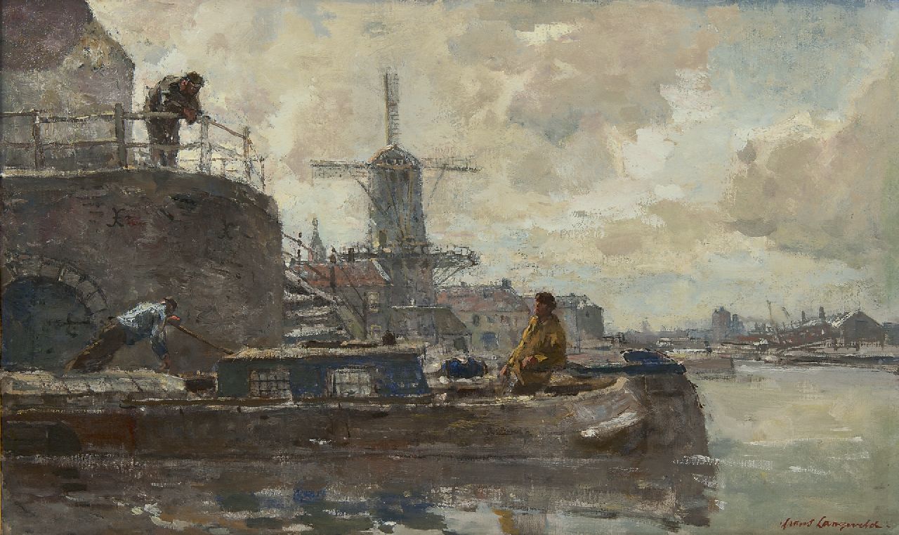 Langeveld F.A. | Franciscus Arnoldus 'Frans' Langeveld | Schilderijen te koop aangeboden | Molen aan het water, Amsterdam, olieverf op doek 48,3 x 80,2 cm, gesigneerd rechtsonder Langeveld F.A. | Franciscus Arnoldus 'Frans' Langeveld | Schilderijen te koop aangeboden | Molen aan het water, Amsterdam, olieverf op doek 48,3 x 80,2 cm, gesigneerd rechtsonder