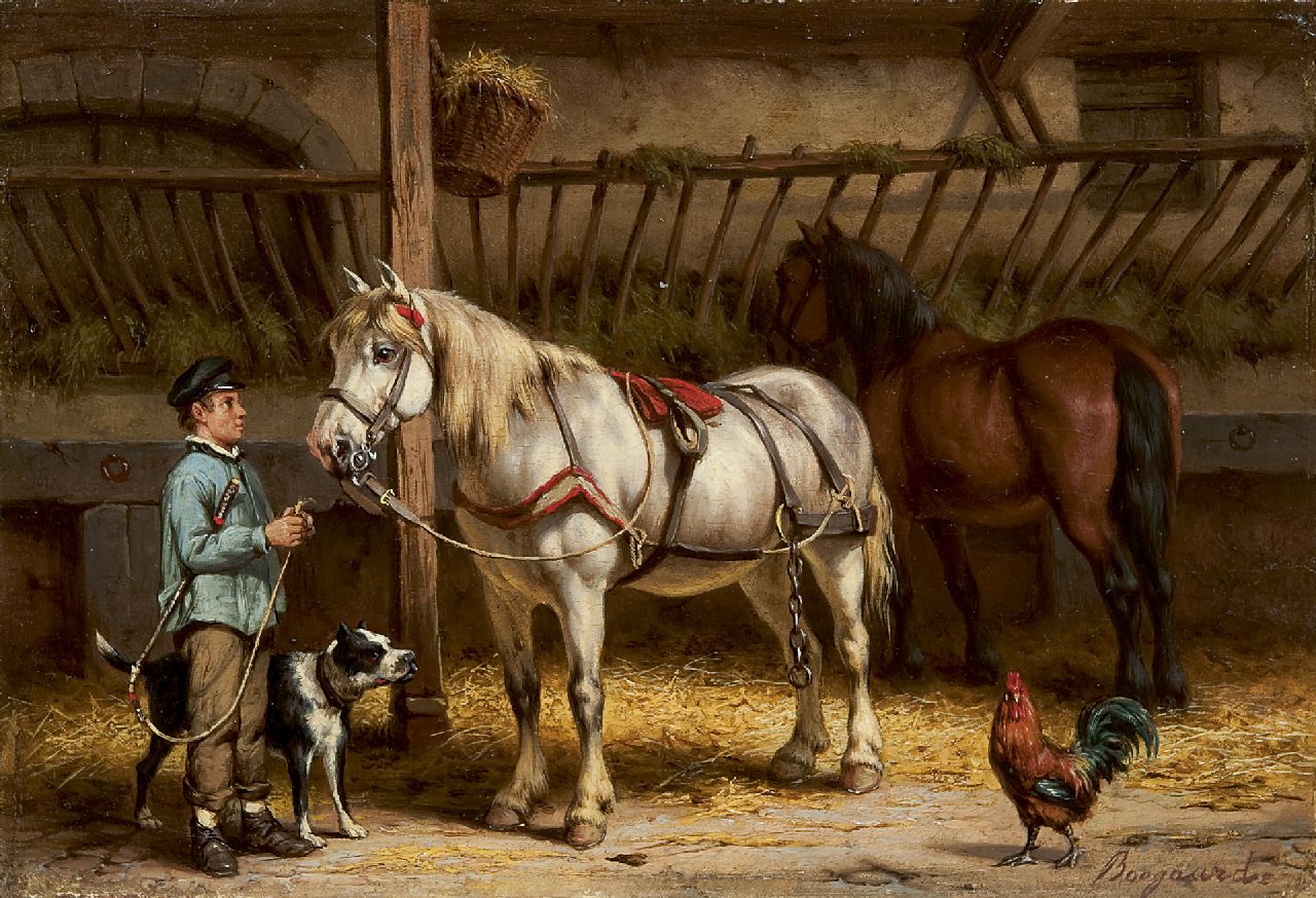 Boogaard W.J. | Willem Johan Boogaard, Klaar voor het werk, olieverf op paneel 17,2 x 24,8 cm, gesigneerd rechtsonder Boogaard W.J. | Willem Johan Boogaard, Klaar voor het werk, olieverf op paneel 17,2 x 24,8 cm, gesigneerd rechtsonder