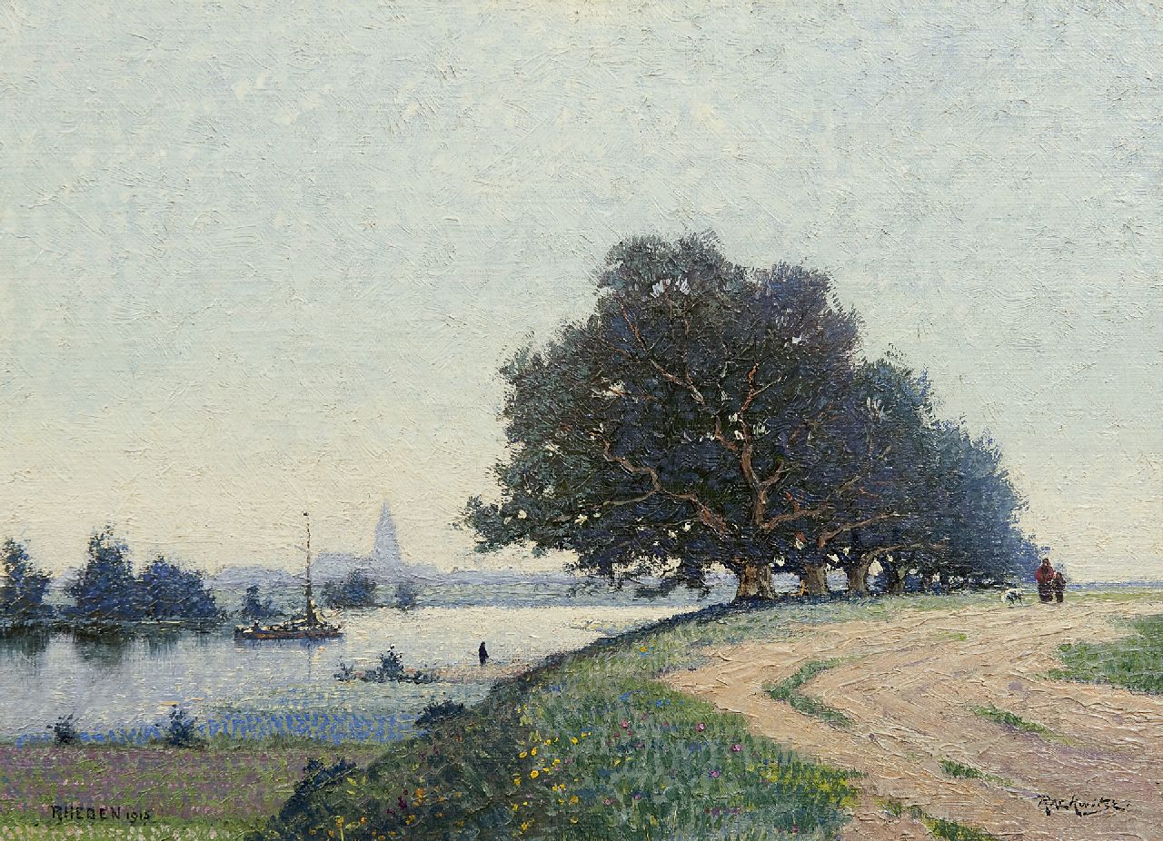 Rackwitsz F.  | Frederik Rackwitsz, Gezicht op de IJssel bij Rheden, olieverf op doek 27,2 x 37,5 cm, gesigneerd rechtsonder en gedateerd 1915