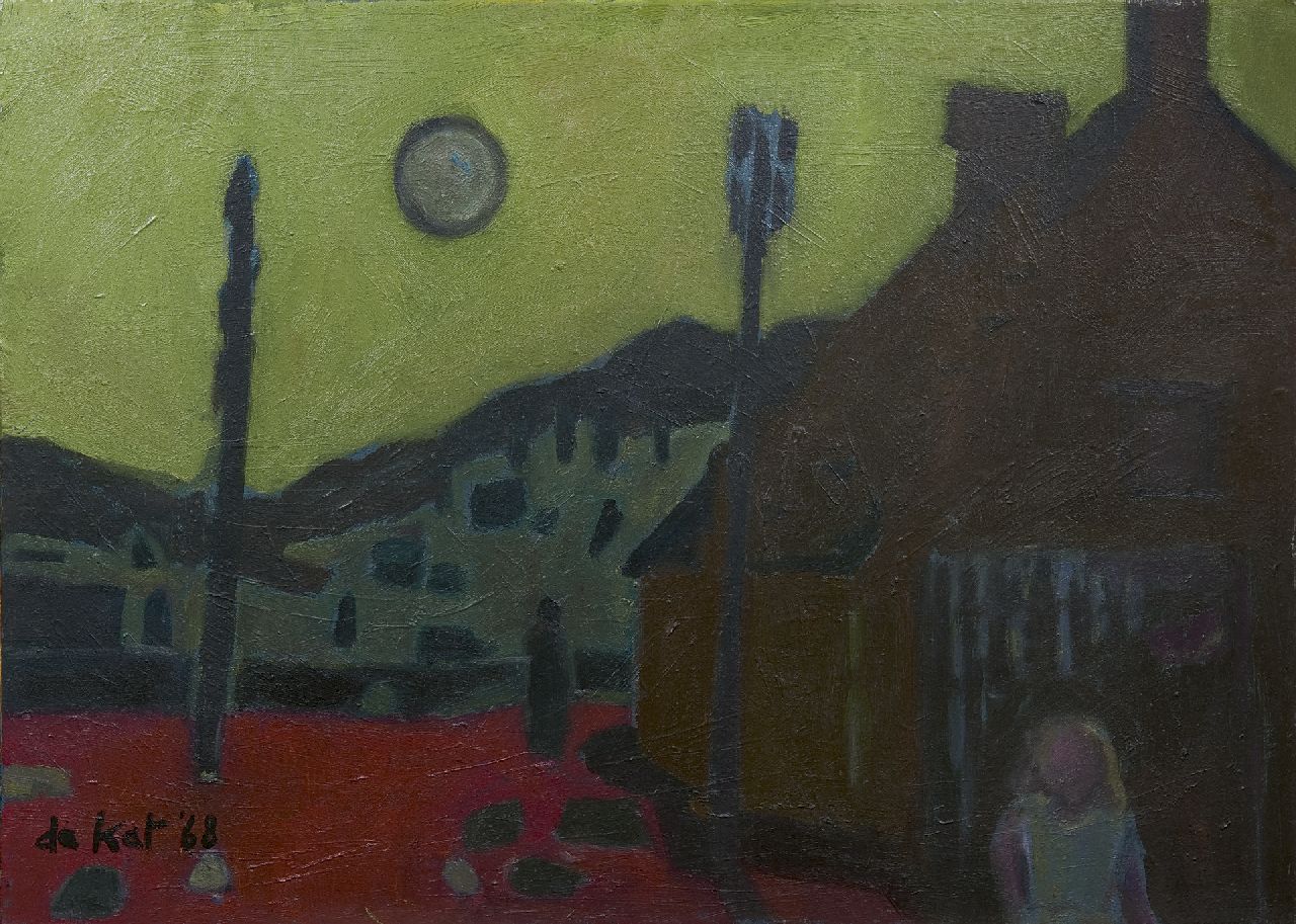 Kat O.B. de | 'Otto' Boudewijn de Kat | Schilderijen te koop aangeboden | Avondstemming met boerderij, olieverf op doek 50,3 x 70,3 cm, gesigneerd linksonder en verso en gedateerd '68 Kat O.B. de | 'Otto' Boudewijn de Kat | Schilderijen te koop aangeboden | Avondstemming met boerderij, olieverf op doek 50,3 x 70,3 cm, gesigneerd linksonder en verso en gedateerd '68