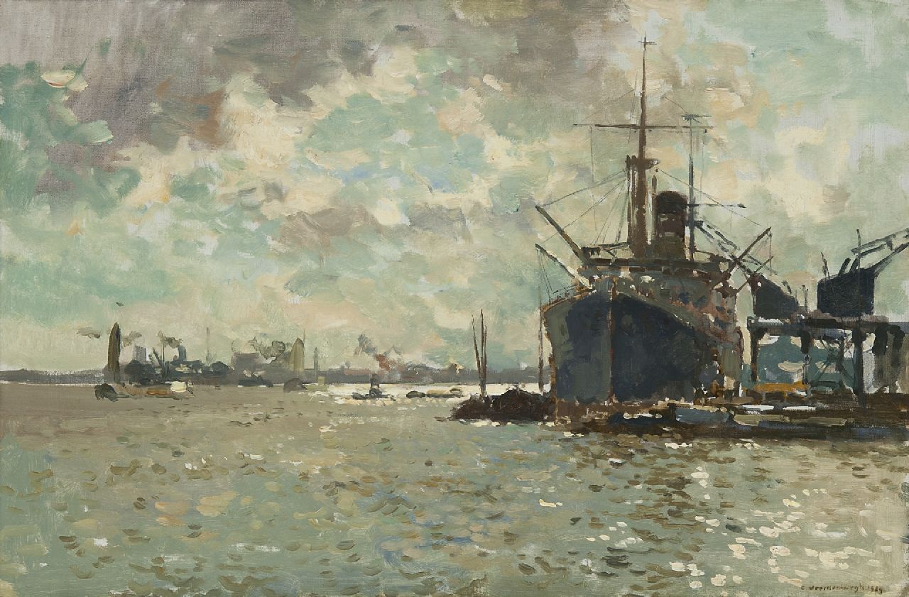 Vreedenburgh C.  | Cornelis Vreedenburgh, Op de rivier, olieverf op doek 40,4 x 60,2 cm, gesigneerd rechtsonder en gedateerd 1924