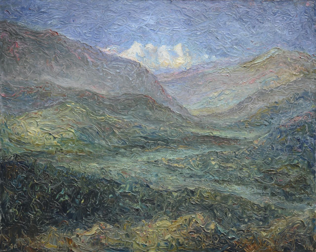 Vis D.  | Dirk Vis, Berglandschap, Zwitserland, olieverf op doek 65,2 x 80,4 cm, gesigneerd rechtsonder en verso en gedateerd '46
