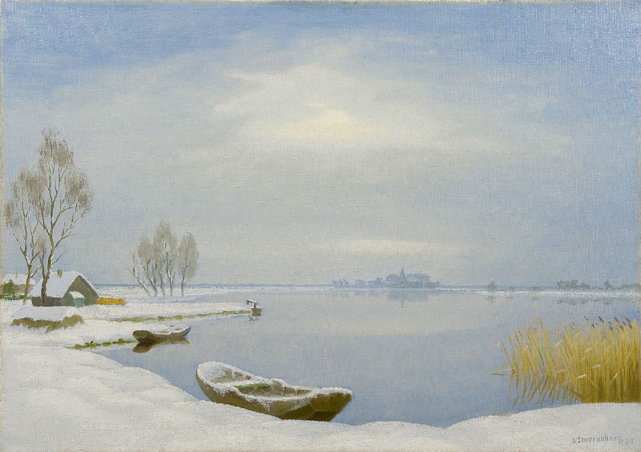 Smorenberg D. | Dirk Smorenberg, Winters plasgezicht, Loosdrecht, olieverf op doek 50,3 x 70,3 cm, gesigneerd rechtsonder en gedateerd '38 Smorenberg D. | Dirk Smorenberg, Winters plasgezicht, Loosdrecht, olieverf op doek 50,3 x 70,3 cm, gesigneerd rechtsonder en gedateerd '38