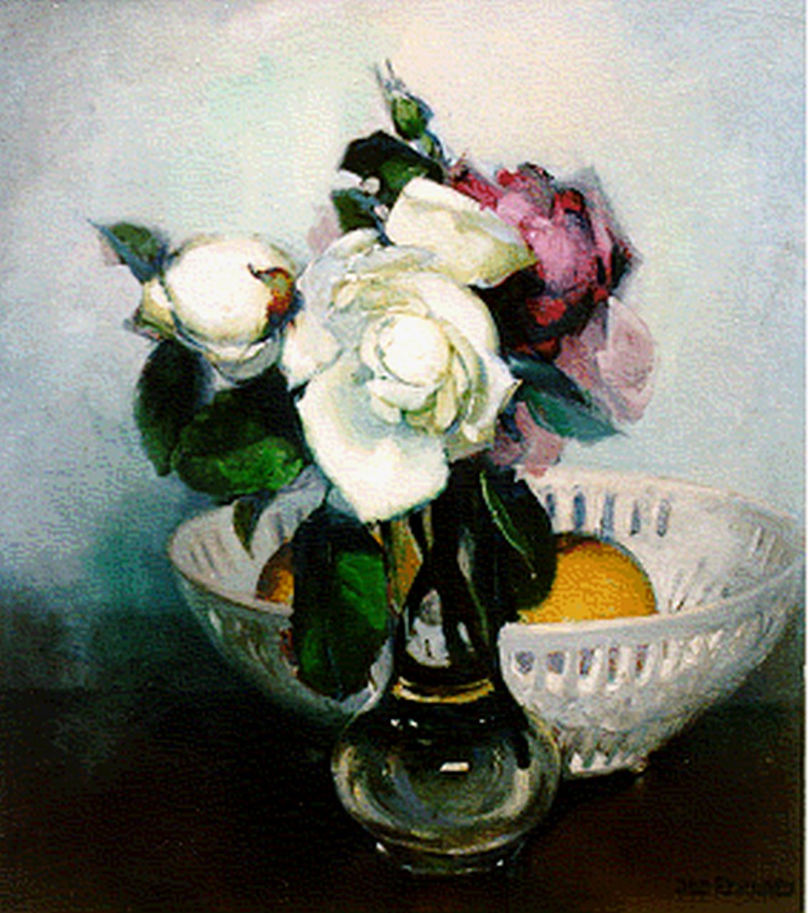 Franken J.H. | Joannes Henricus 'Jan' Franken, Bloemstilleven, olieverf op paneel 29,0 x 25,5 cm, gesigneerd rechtsonder Franken J.H. | Joannes Henricus 'Jan' Franken, Bloemstilleven, olieverf op paneel 29,0 x 25,5 cm, gesigneerd rechtsonder