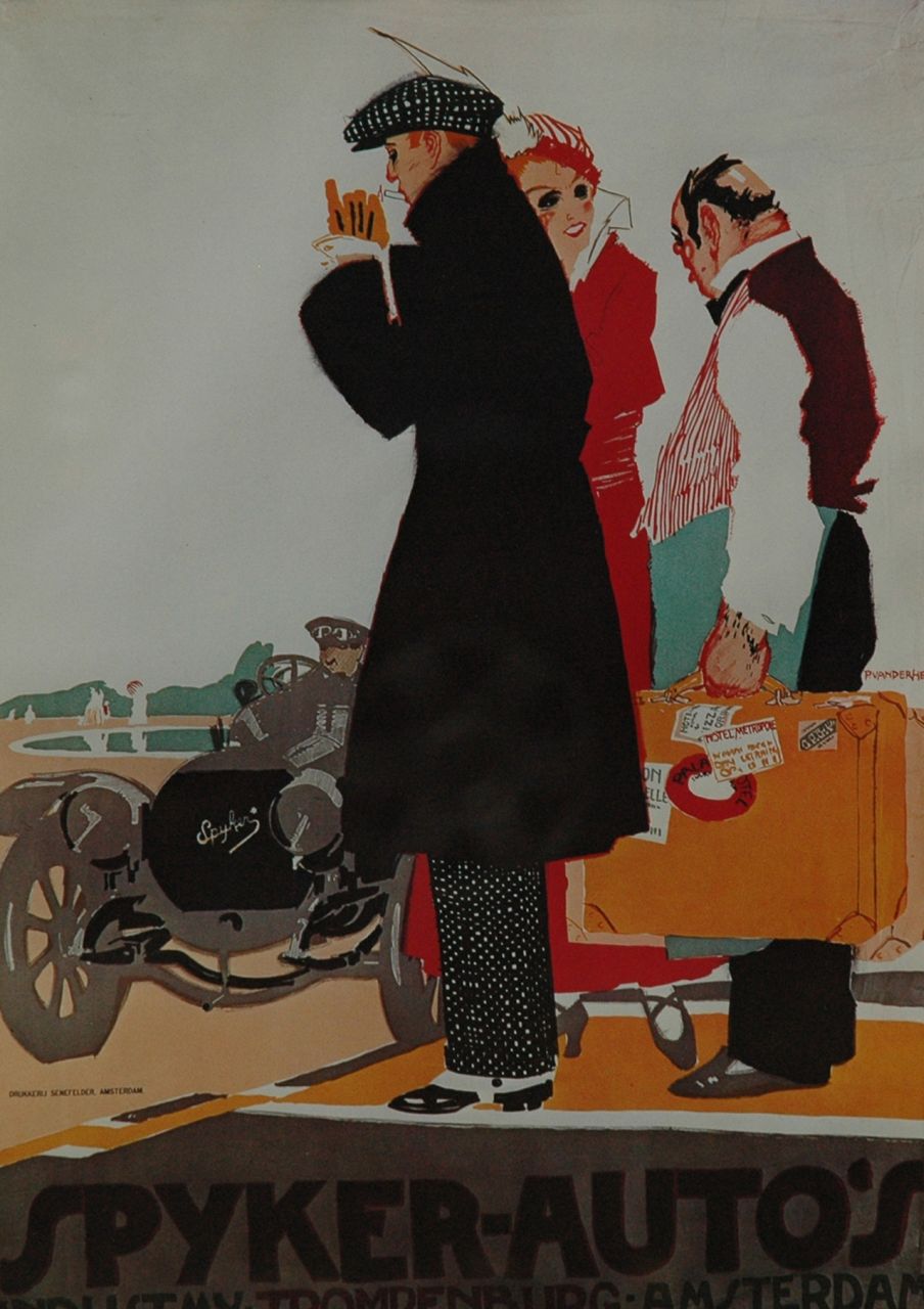 Hem P. van der | Pieter 'Piet' van der Hem | Grafiek te koop aangeboden | Poster 'Spyker Auto's Industriële Maatschappij Trompenburg Amsterdam', fotolitho 38,0 x 27,5 cm Hem P. van der | Pieter 'Piet' van der Hem | Grafiek te koop aangeboden | Poster 'Spyker Auto's Industriële Maatschappij Trompenburg Amsterdam', fotolitho 38,0 x 27,5 cm