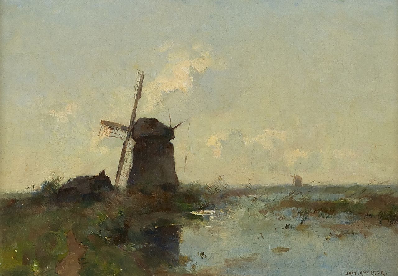 Knikker A. | Aris Knikker, Molens in de polder, olieverf op doek 30,0 x 43,0 cm, gesigneerd rechtsonder Knikker A. | Aris Knikker, Molens in de polder, olieverf op doek 30,0 x 43,0 cm, gesigneerd rechtsonder