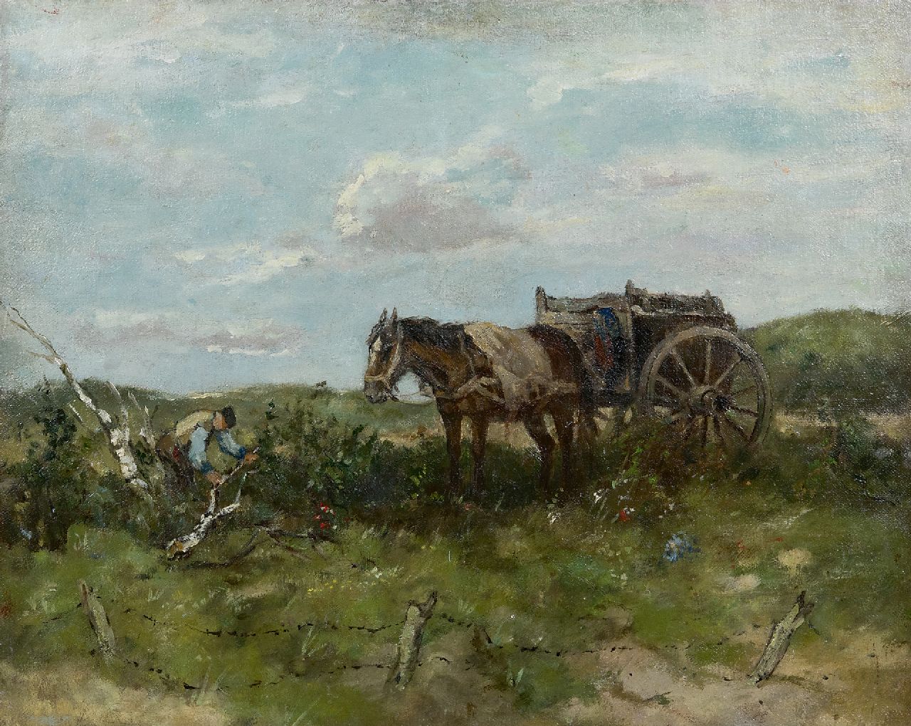Scherrewitz J.F.C. | Johan Frederik Cornelis Scherrewitz | Schilderijen te koop aangeboden | De houtsprokkelaar, olieverf op doek 40,4 x 50,5 cm Scherrewitz J.F.C. | Johan Frederik Cornelis Scherrewitz | Schilderijen te koop aangeboden | De houtsprokkelaar, olieverf op doek 40,4 x 50,5 cm