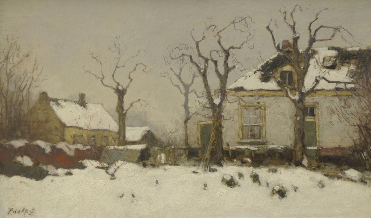 Regt P. de | Pieter 'Piet' de Regt, Winter, olieverf op paneel 29,0 x 48,7 cm, gesigneerd linksonder Regt P. de | Pieter 'Piet' de Regt, Winter, olieverf op paneel 29,0 x 48,7 cm, gesigneerd linksonder