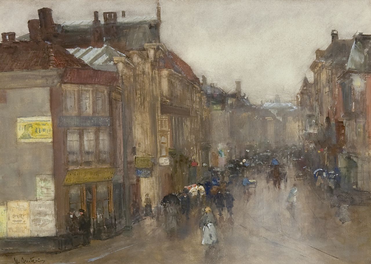 Arntzenius P.F.N.J. | Pieter Florentius Nicolaas Jacobus 'Floris' Arntzenius, De Wagenstraat bij de Wagenbrug, Den Haag, aquarel op papier 36,3 x 49,7 cm, gesigneerd linksonder Arntzenius P.F.N.J. | Pieter Florentius Nicolaas Jacobus 'Floris' Arntzenius, De Wagenstraat bij de Wagenbrug, Den Haag, aquarel op papier 36,3 x 49,7 cm, gesigneerd linksonder