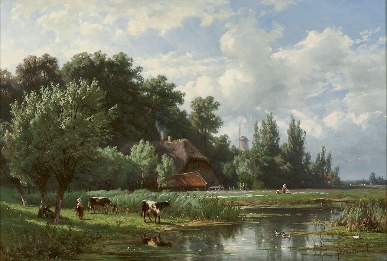 Borselen J.W. van | Jan Willem van Borselen, Hollands waterlandschap, olieverf op paneel 30,2 x 44,3 cm, gesigneerd rechtsonder Borselen J.W. van | Jan Willem van Borselen, Hollands waterlandschap, olieverf op paneel 30,2 x 44,3 cm, gesigneerd rechtsonder