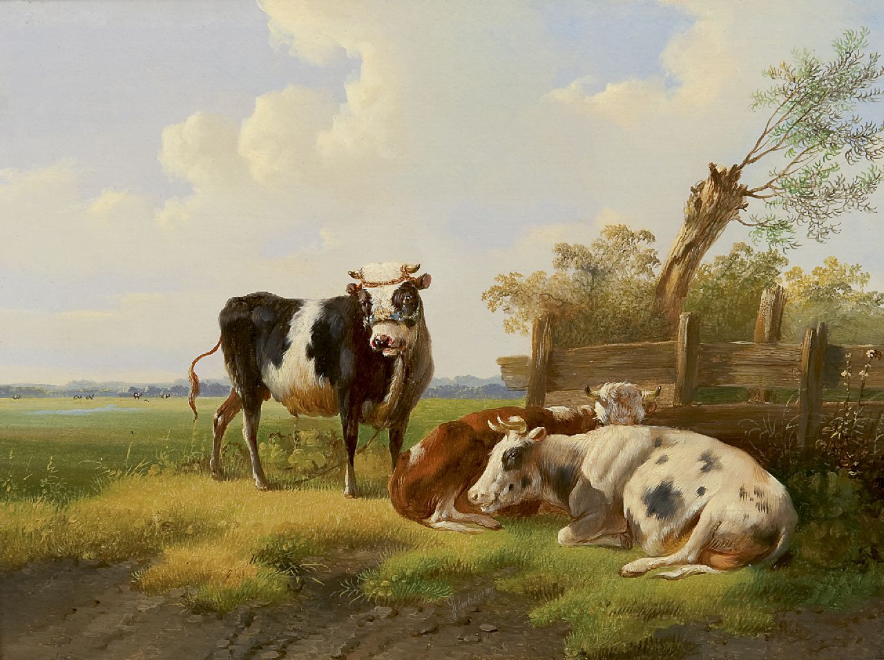 Verhoesen A. | Albertus Verhoesen, Voorjaar in de wei, olieverf op paneel 20,9 x 28,7 cm, gesigneerd middenonder Verhoesen A. | Albertus Verhoesen, Voorjaar in de wei, olieverf op paneel 20,9 x 28,7 cm, gesigneerd middenonder