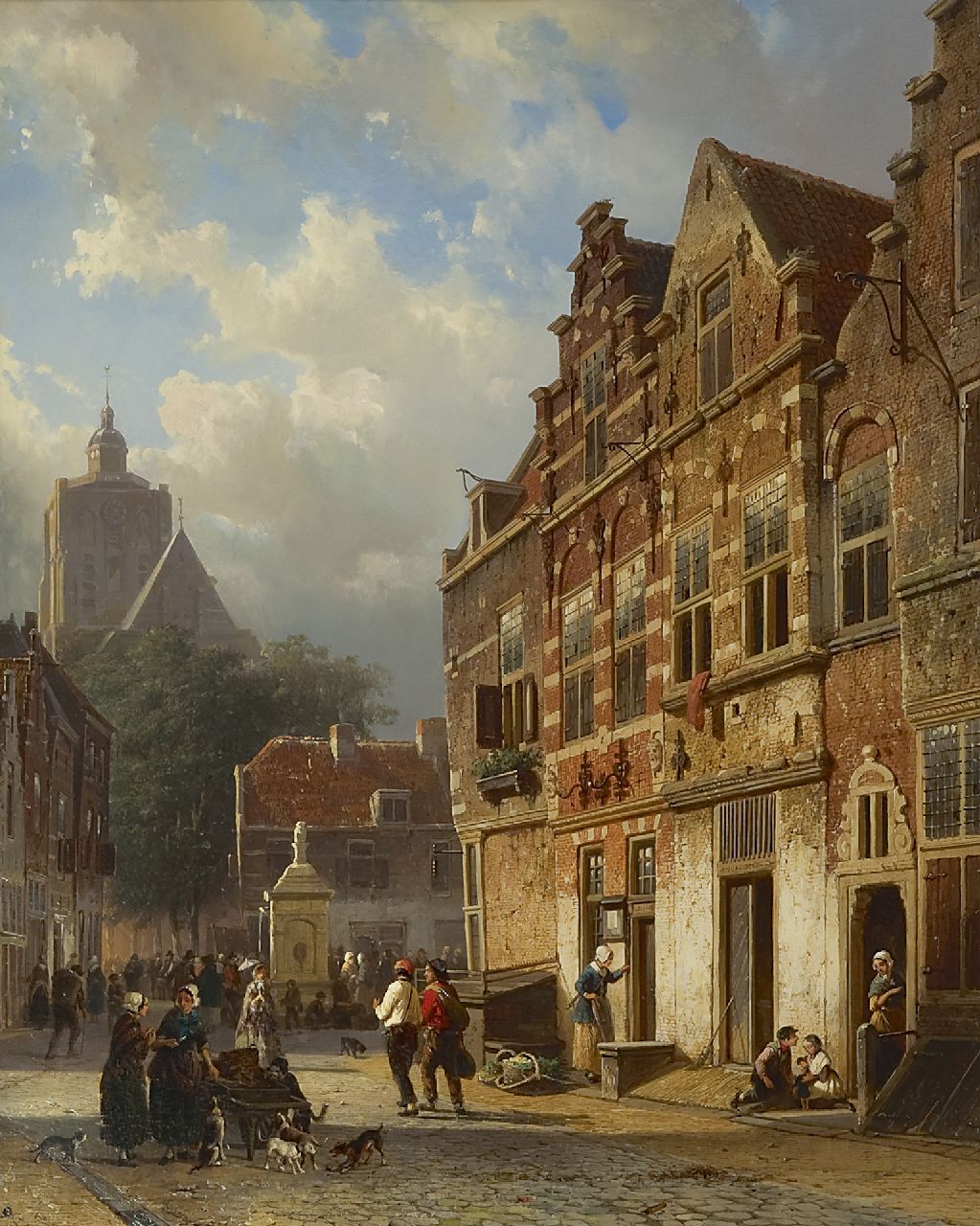 Springer C. | Cornelis Springer, De Koopmanstraat en het Wellerondom in Brielle, olieverf op paneel 50,1 x 40,0 cm, gesigneerd linksonder voluit en rechtsonder met monogram en r.o. gedateerd '54 Springer C. | Cornelis Springer, De Koopmanstraat en het Wellerondom in Brielle, olieverf op paneel 50,1 x 40,0 cm, gesigneerd linksonder voluit en rechtsonder met monogram en r.o. gedateerd '54