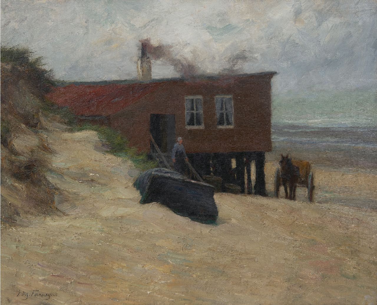 Farasijn E. | Edgard Farasijn | Schilderijen te koop aangeboden | Hotel Du Kursaal in De Panne, olieverf op doek 45,7 x 56,2 cm, gesigneerd linksonder en geschilderd vóór 1877, zonder lijst Farasijn E. | Edgard Farasijn | Schilderijen te koop aangeboden | Hotel Du Kursaal in De Panne, olieverf op doek 45,7 x 56,2 cm, gesigneerd linksonder en geschilderd vóór 1877, zonder lijst