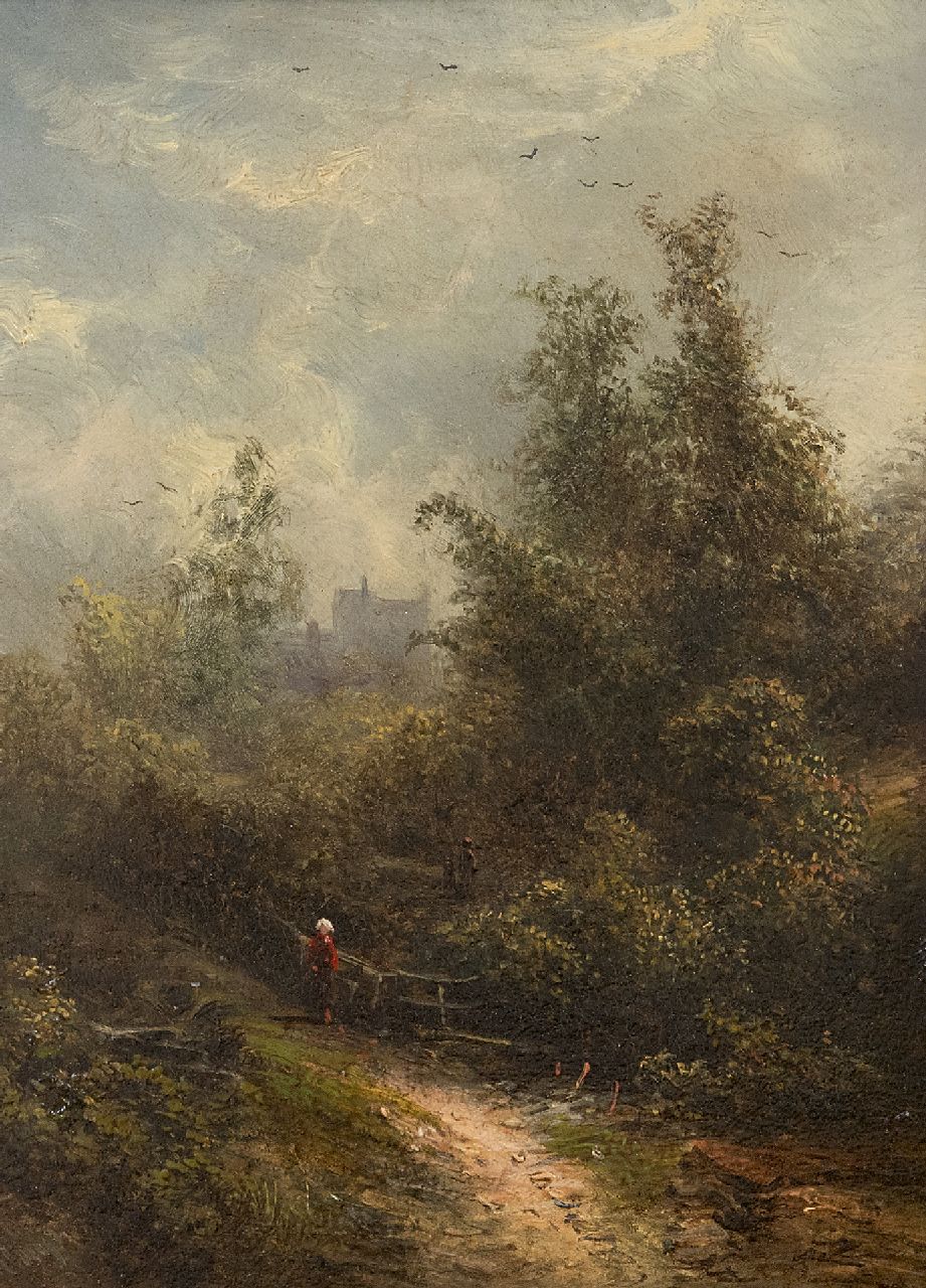 Kluyver P.L.F. | 'Pieter' Lodewijk Francisco Kluyver | Schilderijen te koop aangeboden | Bospad, olieverf op paneel 22,1 x 16,5 cm, gesigneerd linksonder en zonder lijst Kluyver P.L.F. | 'Pieter' Lodewijk Francisco Kluyver | Schilderijen te koop aangeboden | Bospad, olieverf op paneel 22,1 x 16,5 cm, gesigneerd linksonder en zonder lijst
