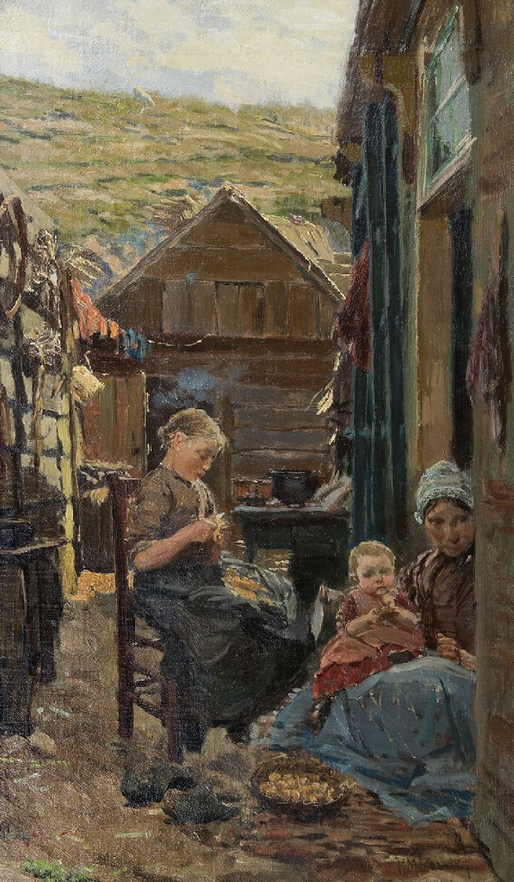 Horrix H.M. | Hendrikus Matheus 'Mathieu' Horrix, Voorbereiding van het middagmaal, olieverf op doek op paneel 51,5 x 31,5 cm, gesigneerd rechtsonder Horrix H.M. | Hendrikus Matheus 'Mathieu' Horrix, Voorbereiding van het middagmaal, olieverf op doek op paneel 51,5 x 31,5 cm, gesigneerd rechtsonder