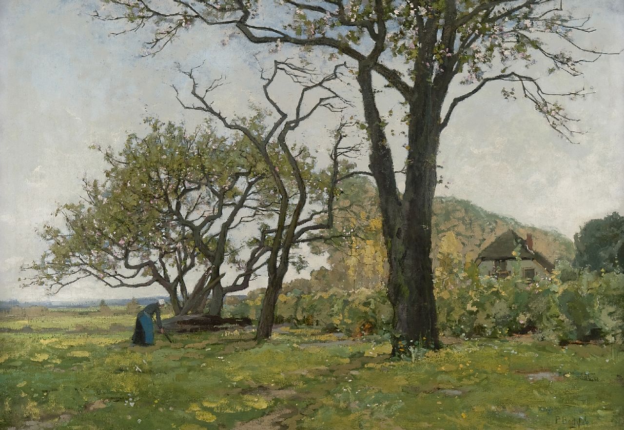 Bodifée J.P.P.  | Johannes Petrus Paulus 'Paul' Bodifée, Landschap met bloesembomen bij Deventer, olieverf op doek 70,4 x 100,2 cm, gesigneerd rechtsonder