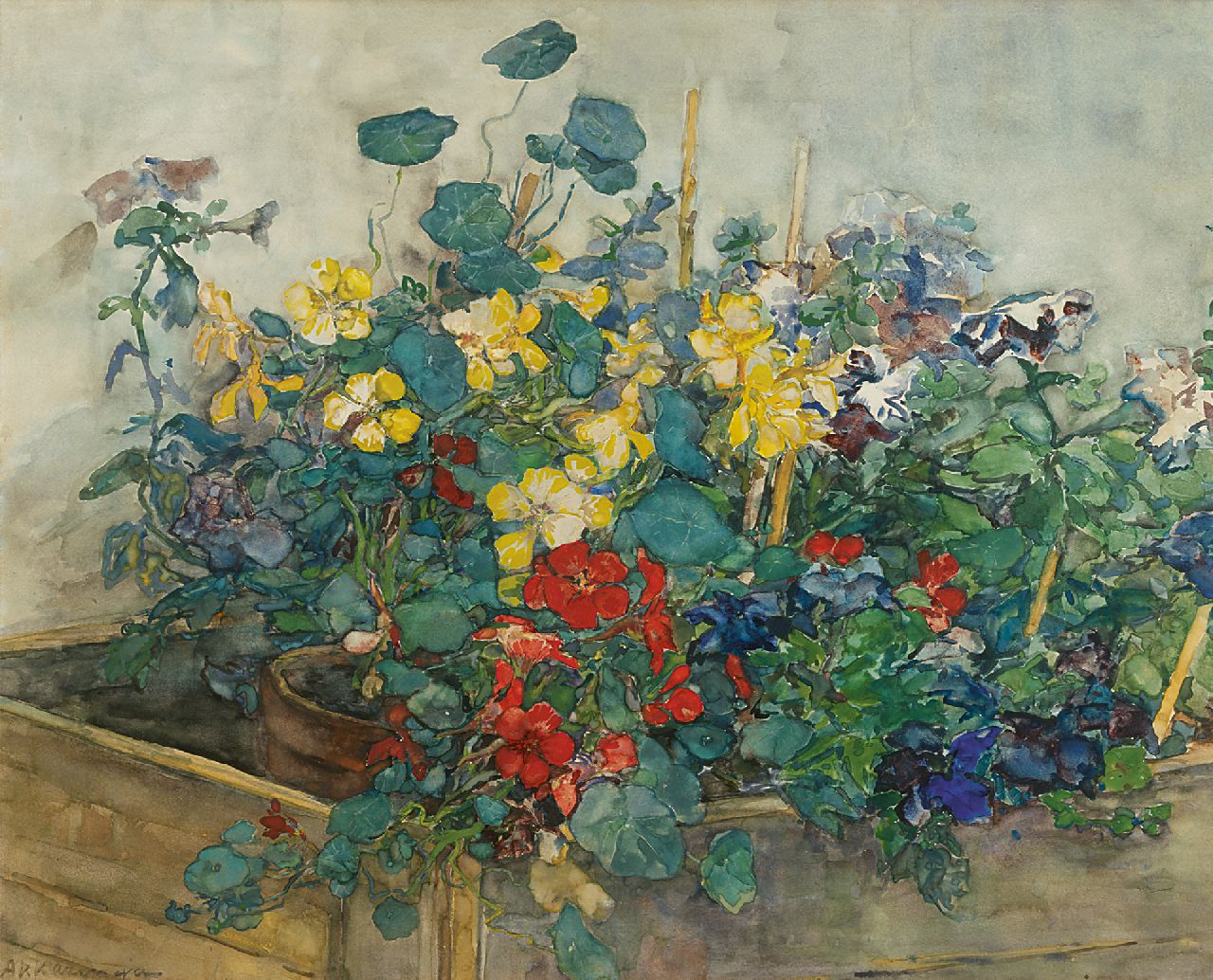 Akkeringa J.E.H. | 'Johannes Evert' Hendrik Akkeringa, Zomerweelde, aquarel en gouache op papier 54,1 x 67,0 cm, gesigneerd linksonder Akkeringa J.E.H. | 'Johannes Evert' Hendrik Akkeringa, Zomerweelde, aquarel en gouache op papier 54,1 x 67,0 cm, gesigneerd linksonder