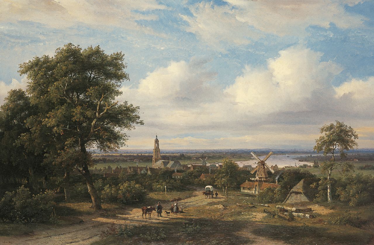 Wisselingh J.P. van | Johannes Pieter van Wisselingh, Gezicht op Rhenen, olieverf op doek 105,2 x 160,3 cm, gesigneerd linksonder en vermoedelijk te dateren ca. 1841