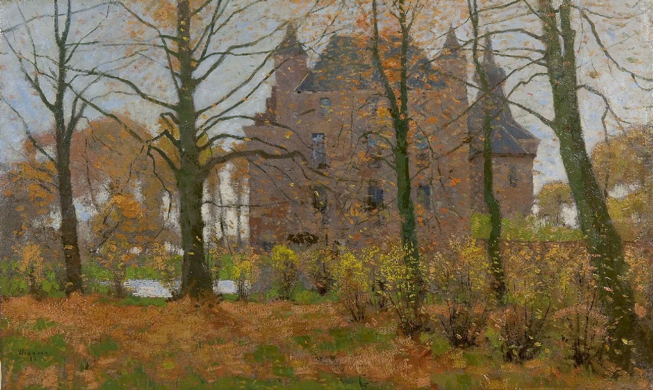Wiggers D.  | Dirk 'Derk' Wiggers, Kasteel Doorwerth in de herfst, olieverf op doek 40,5 x 65,6 cm, gesigneerd linksonder