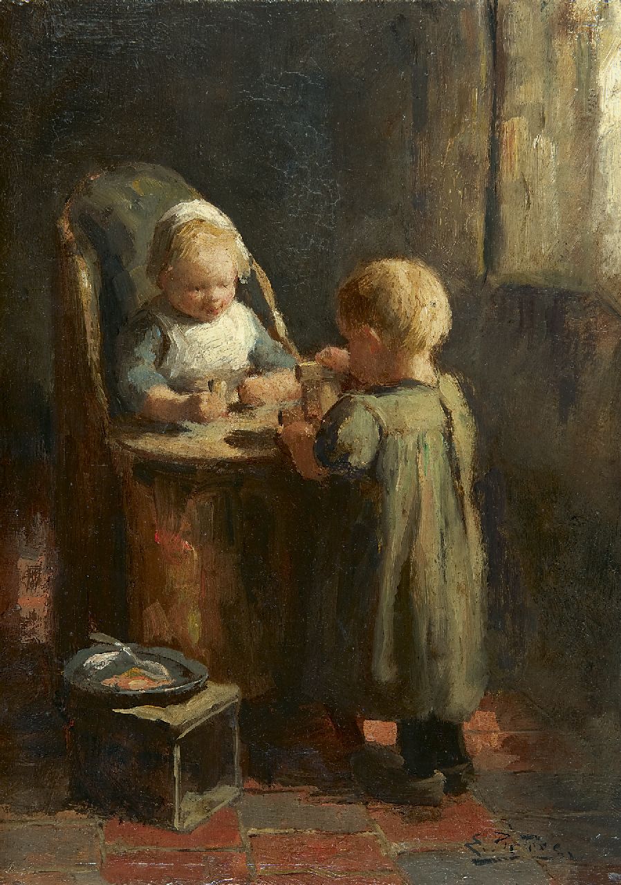 Pieters E. | Evert Pieters, Het blokkentorentje, olieverf op paneel 36,0 x 25,7 cm, gesigneerd rechtsonder Pieters E. | Evert Pieters, Het blokkentorentje, olieverf op paneel 36,0 x 25,7 cm, gesigneerd rechtsonder