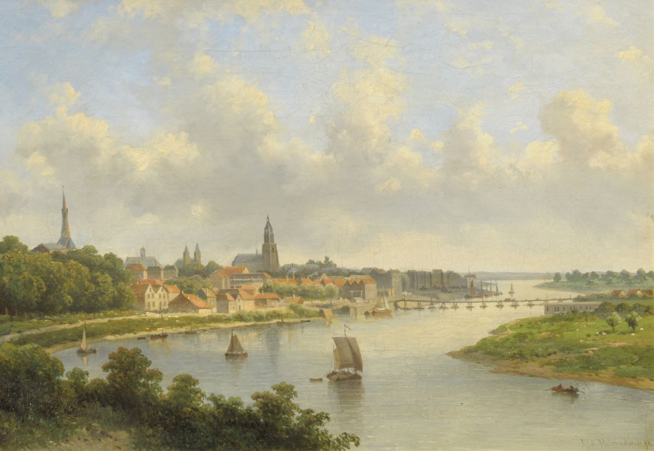 Hilverdink J.J.A.  | Johannes Jacobus Antonius Hilverdink, Gezicht op Arnhem, olieverf op doek 36,0 x 50,5 cm, gesigneerd rechtsonder